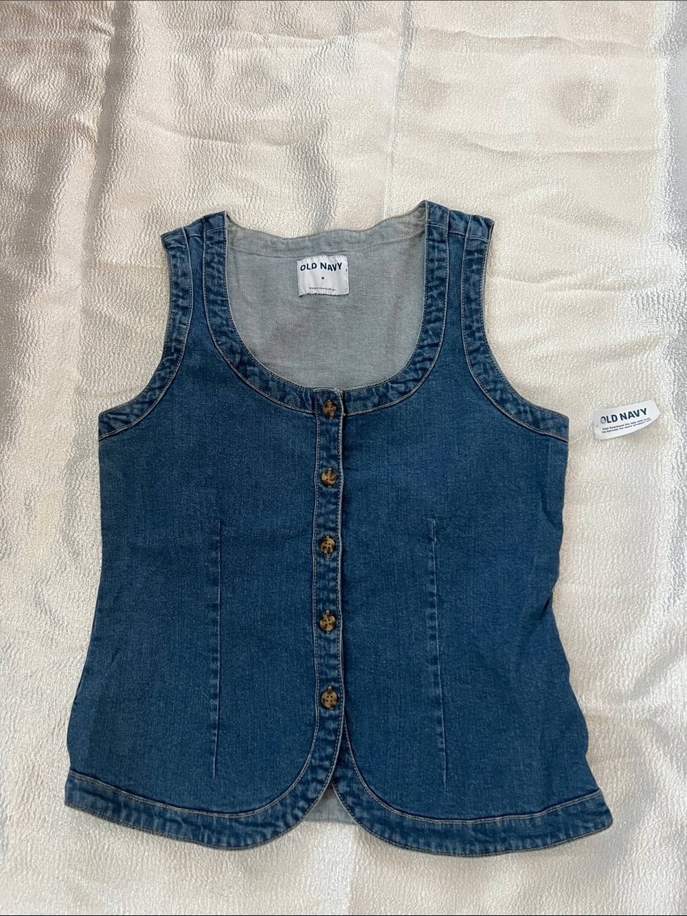 Old Navy Dark Blue Denim Button-Front Tank set with pants (size 4)